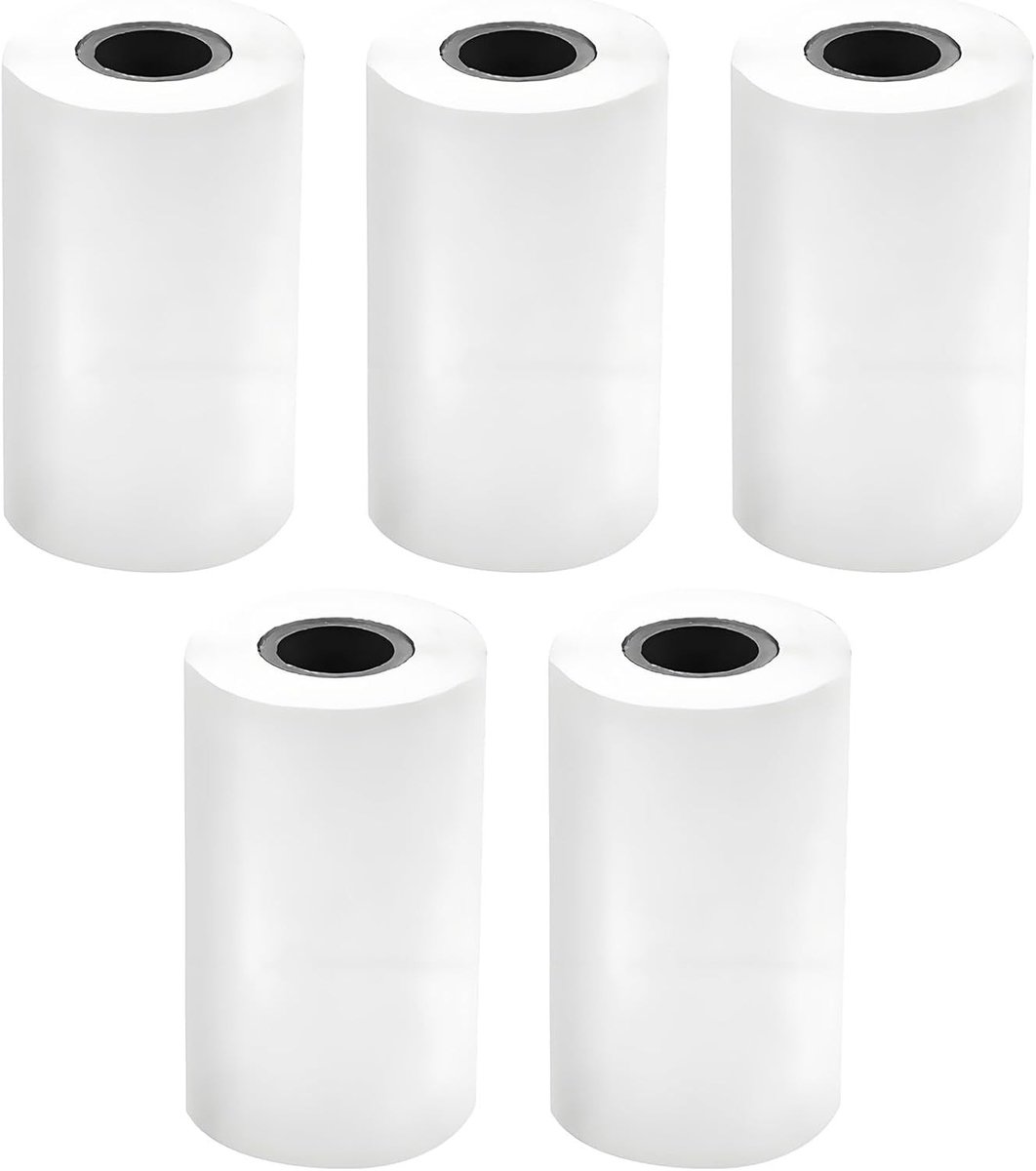 Thermisch Papier 5 Rollen 57 x 30 mm Vervangpapier voor Kindercamera's en Kassa's, Geschikt voor Thermische Printers en Kassa Rollen
