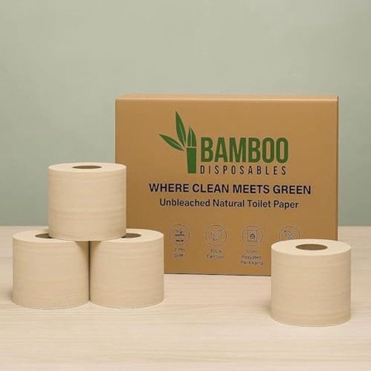 Duurzaam Bamboe Toiletpapier | 24 Rollen | Extra Zacht & Sterk 2-laags WC Papier