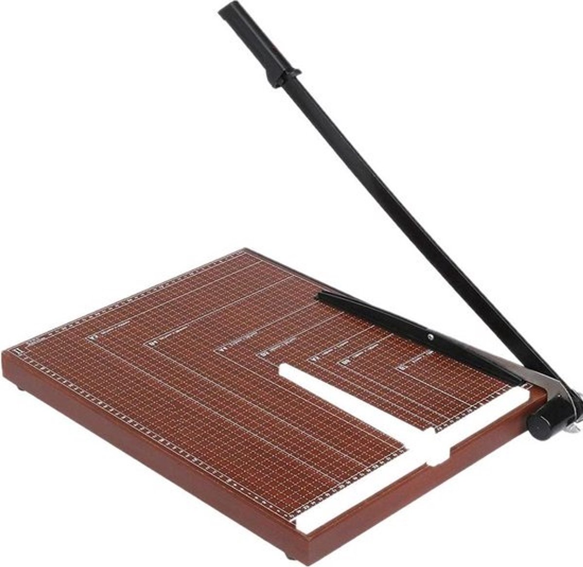 Papiersnijder A3 B4 A4 - 485 x 385 x 33 cm - Veiligheidsbescherming - Houten Sokkel Donkerrood