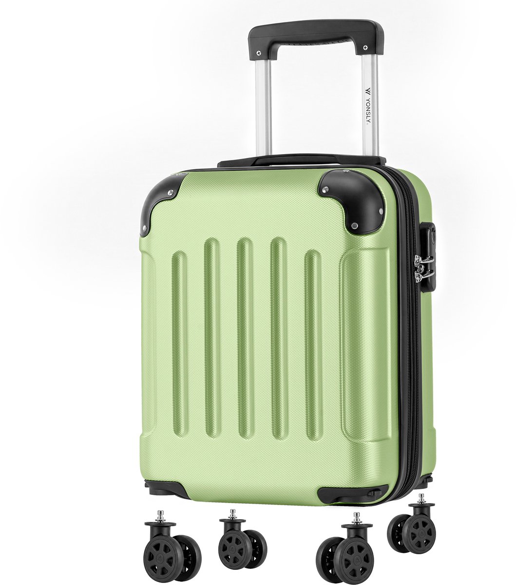 YONSLY Cabinekoffer met Afneembare Wielen - 46x31x20 cm - 25L - Fruitgroen