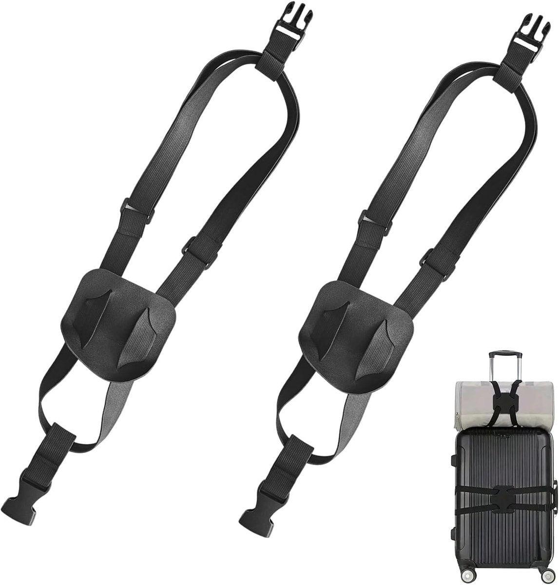 Set van 2 Elastische Straps voor Bagage, Stevige Gespen, Verstelbaar en Veilig voor Koffers en Tassen