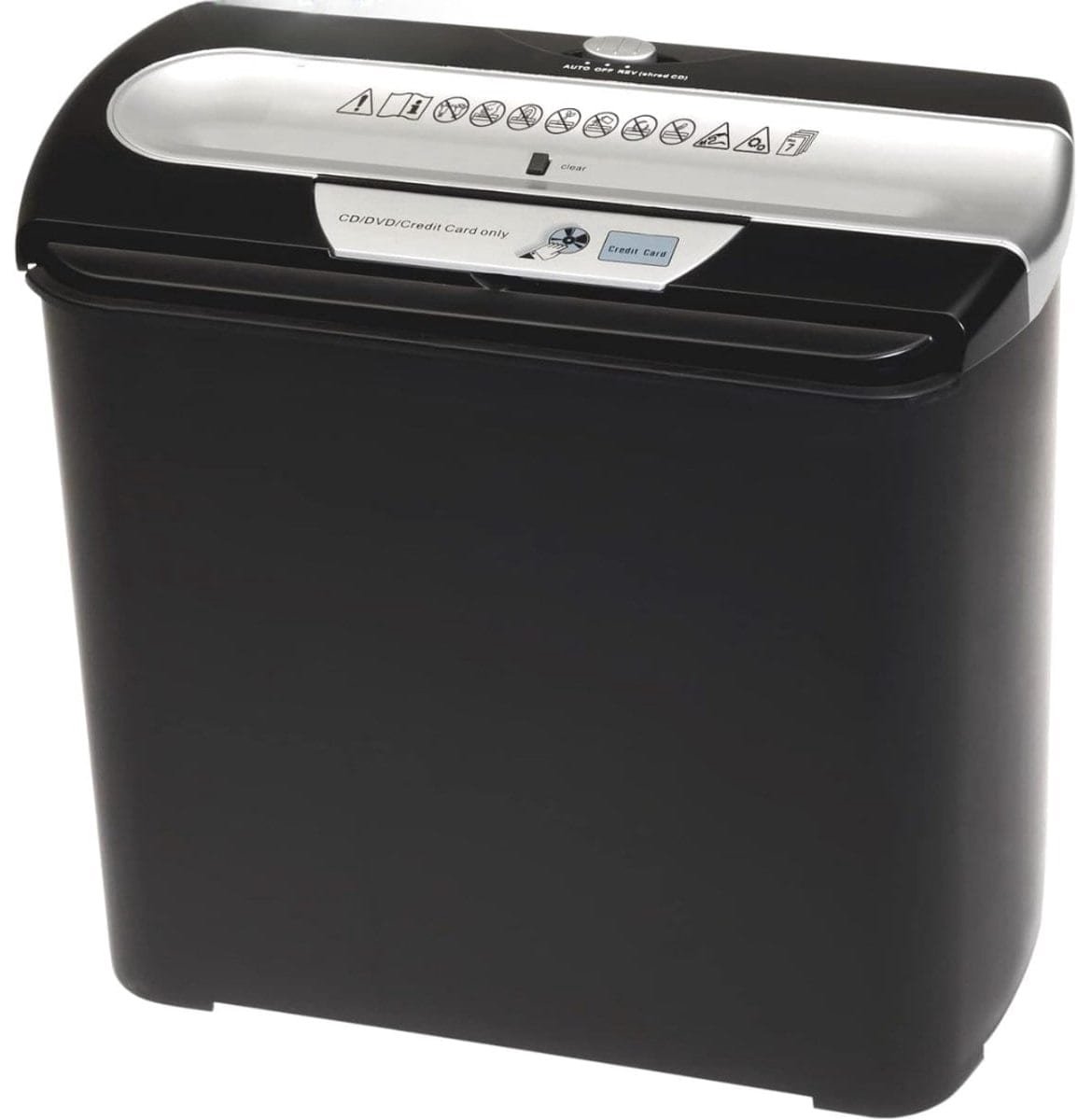 Klarven® Papierversnipperaar Zilver en Zwart - Handmatig en Draagbaar - Beschermt je privacy, Compact en Gebruiksvriendelijk - B 29 x D 30 x H 17 cm
