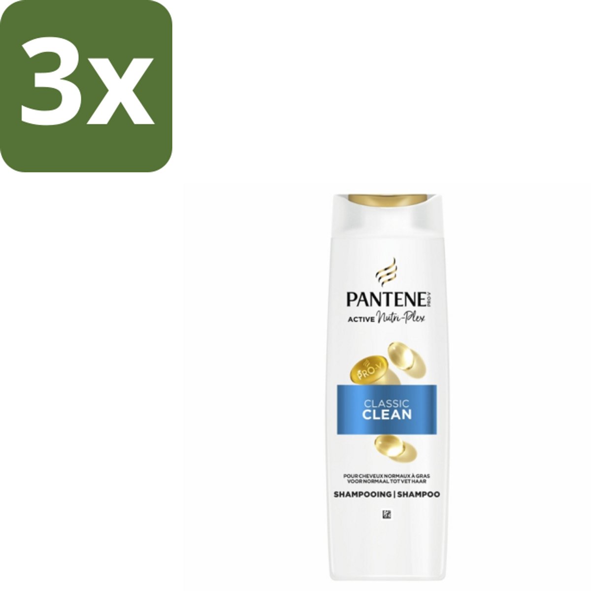 Pantene – Shampoo – Classic Clean – 400 ml - Bulkverpakking - 3 stuks