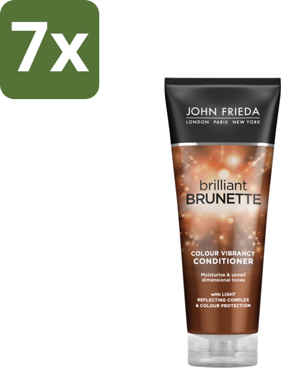 John Frieda – Conditioner – Brilliant Brunette – Voedt droog haar – 250 ml - Bulkverpakking - 7 stuks
