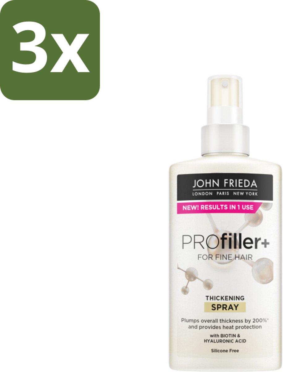 John Frieda – Spray – PROfiller+ Thickening – Verdikkend en versterkend – 150 ml - Bulkverpakking - 3 stuks