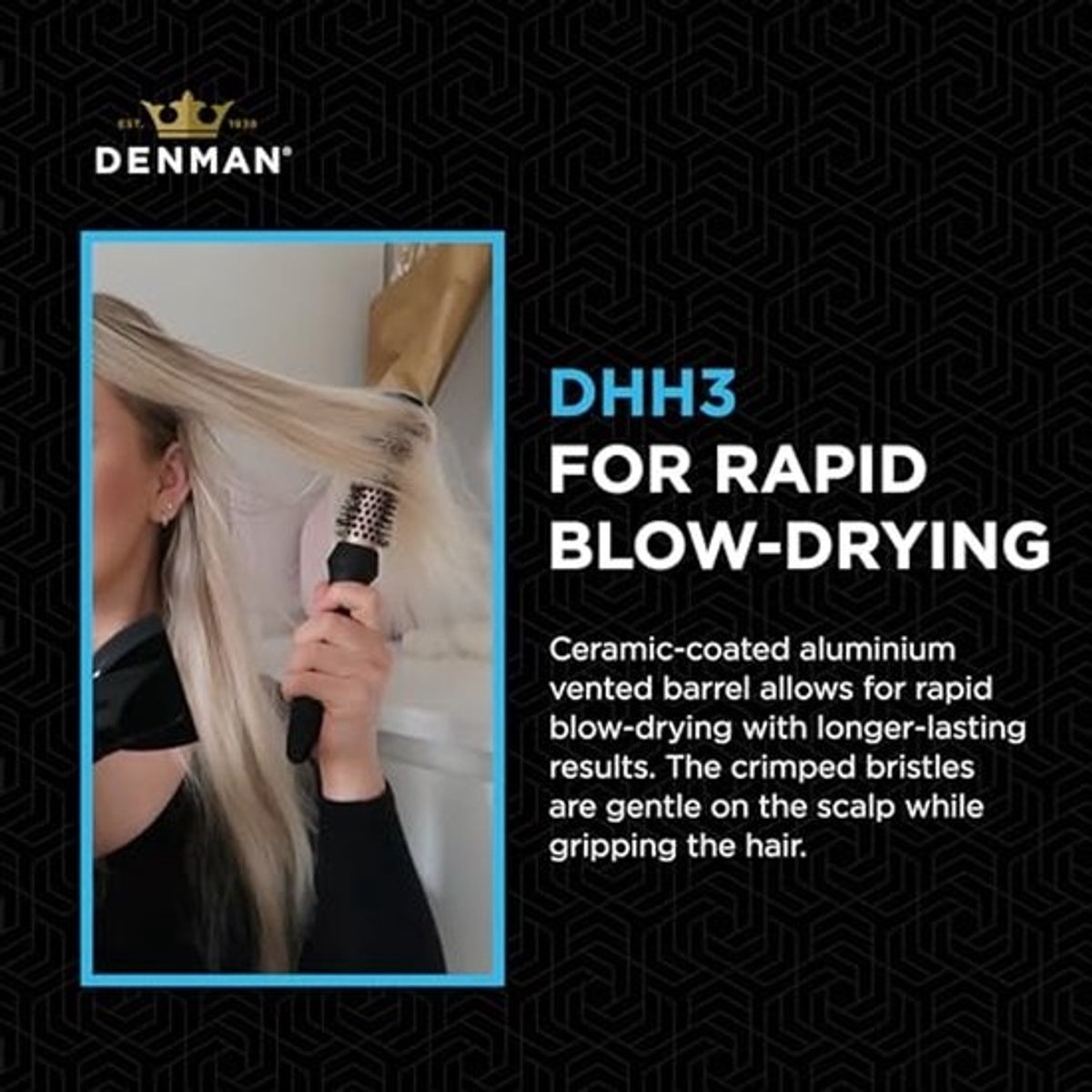 Thermo Ceramic Hot Curl Brush voor Volume en Definieerde Krullen - Roze Goud en Zwart