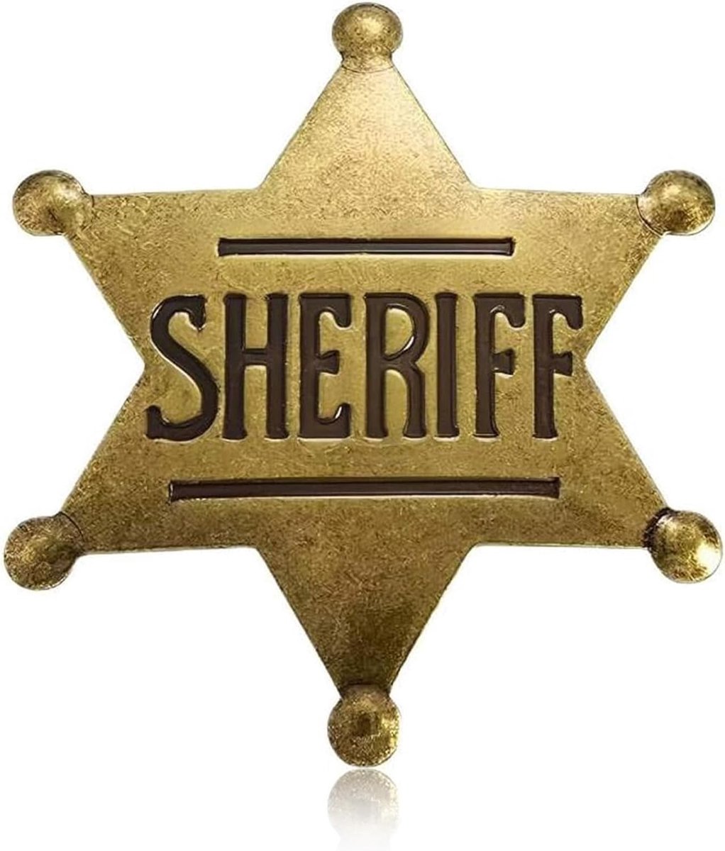 Vintage Sheriff Badge - Gouden Ster voor Western Cowboy Kostuum, Feestdecoratie en Halloween Rollenspel