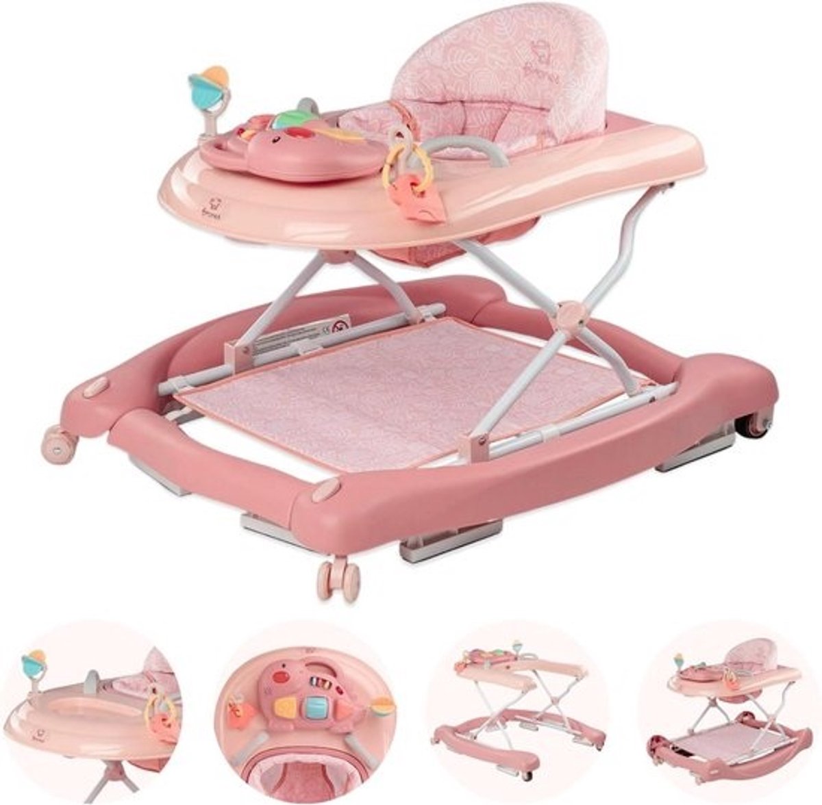 5-in-1 Loophulp Voor Baby's Met Schommelfunctie, Muziek en Licht - Verstelbaar en Inklapbaar