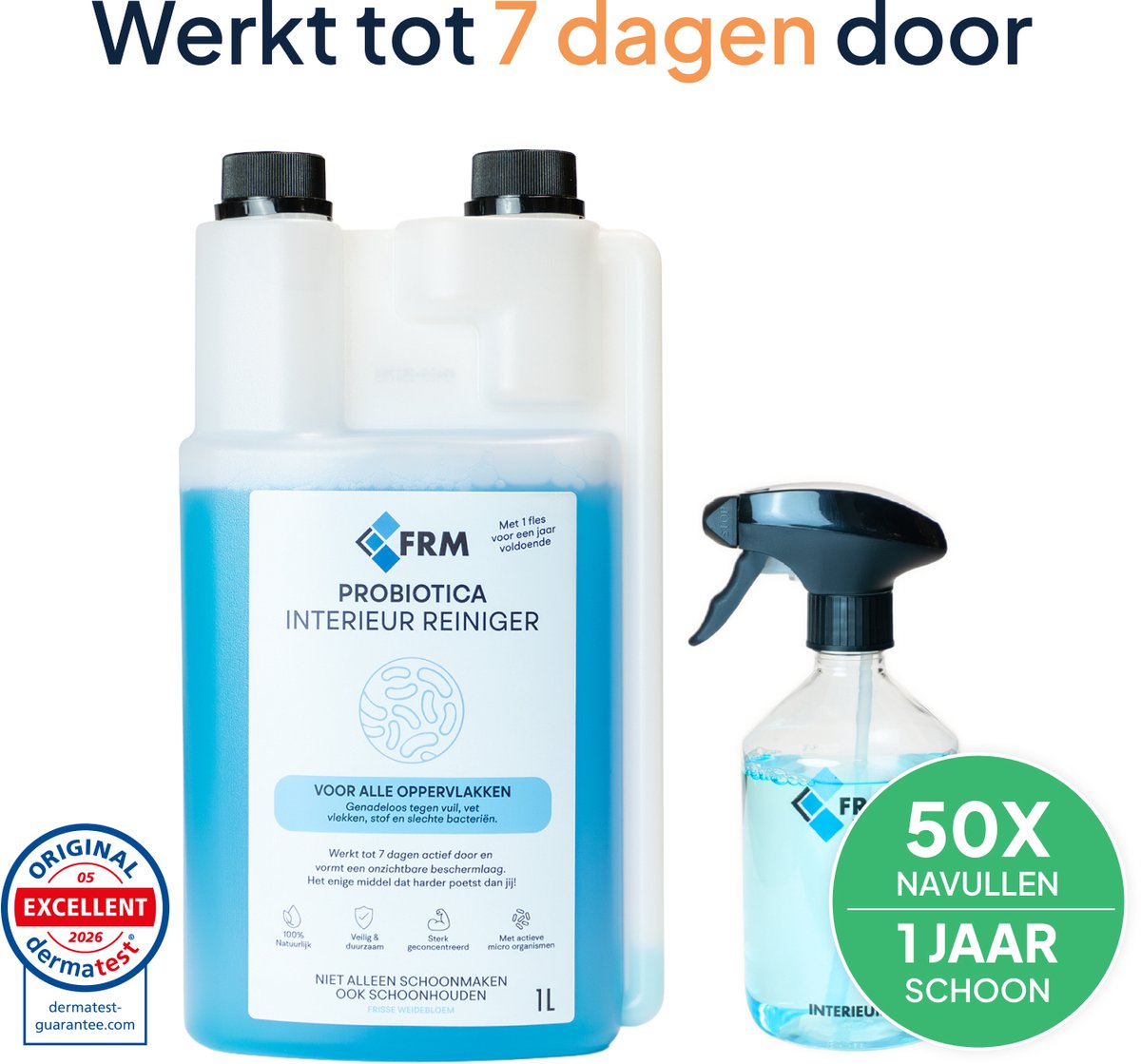 FRM Probiotica Interieur starterspakket - Natuurlijk, Veilig & Krachtig - Werkt 7 dagen door - Voor meubels, Aanrecht, Keuken & Meer