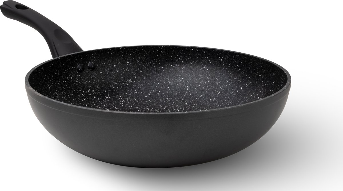 Marindex Wokpan - 28 cm – Graniet – PFAS-vrij – Keramische Anti-aanbaklaag – Inductie