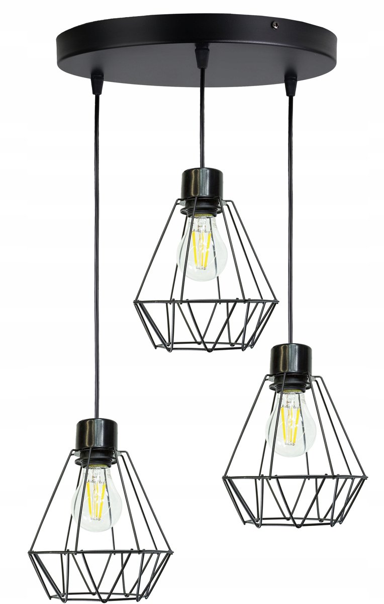 Hanglamp Druti Briljant Zwart - 3xE27 - Metaal