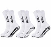 Urban Athletique Grip Socks – 3 Paar – Wit – Voetbal, Fitness & Sport – 39-44