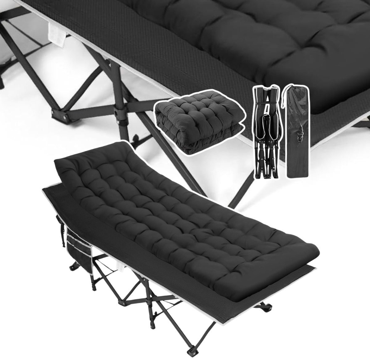CRLYN® Veldbed - Kampeerbed - Vouwbed 1 Persoons - Logeerbed