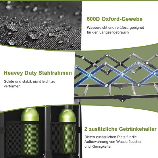 Opvouwbare Bolderkar - Transportwagen Outdoor - Spullen Vervoeren - 160 kg Draagkracht - 120 Liter Volume - Zwart van Opvouwbare Bolderkar — afbeelding 4