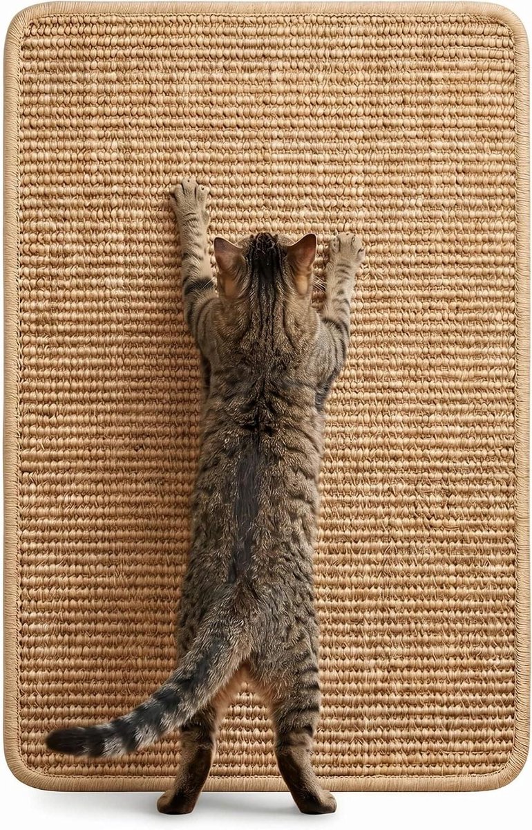 Kattenkrabmat - Krabmat Sisal - Meubels Beschermen - Anti-slip Onderkant - 60x40 cm - Natuurlijk
