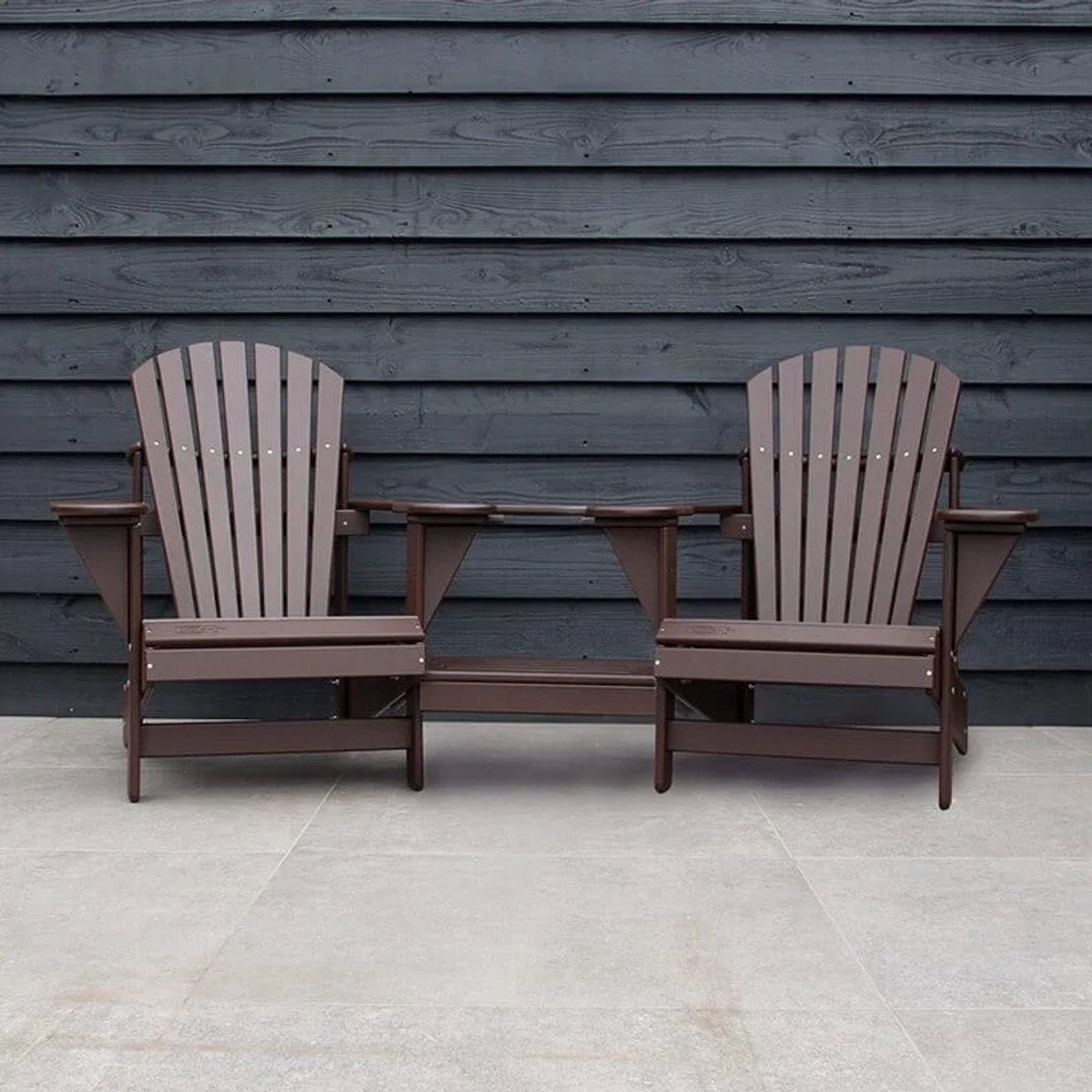 Originele Adirondack Tete-a-tete Tuinbank | Kunststof | Donkerbruin | 10 jaar garantie | Binnen 2-5 werkdagen geleverd | Canada Comfy Chair