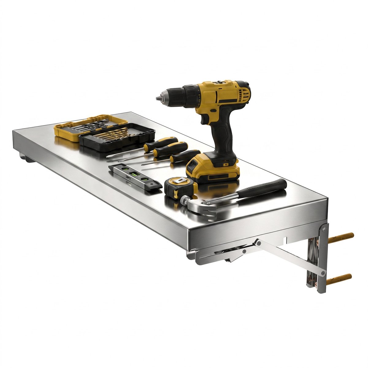 Arvioo‑Vouwbaar‑wandtafel‑60cm‑roestvrij staal‑max 40kg draagvermogen