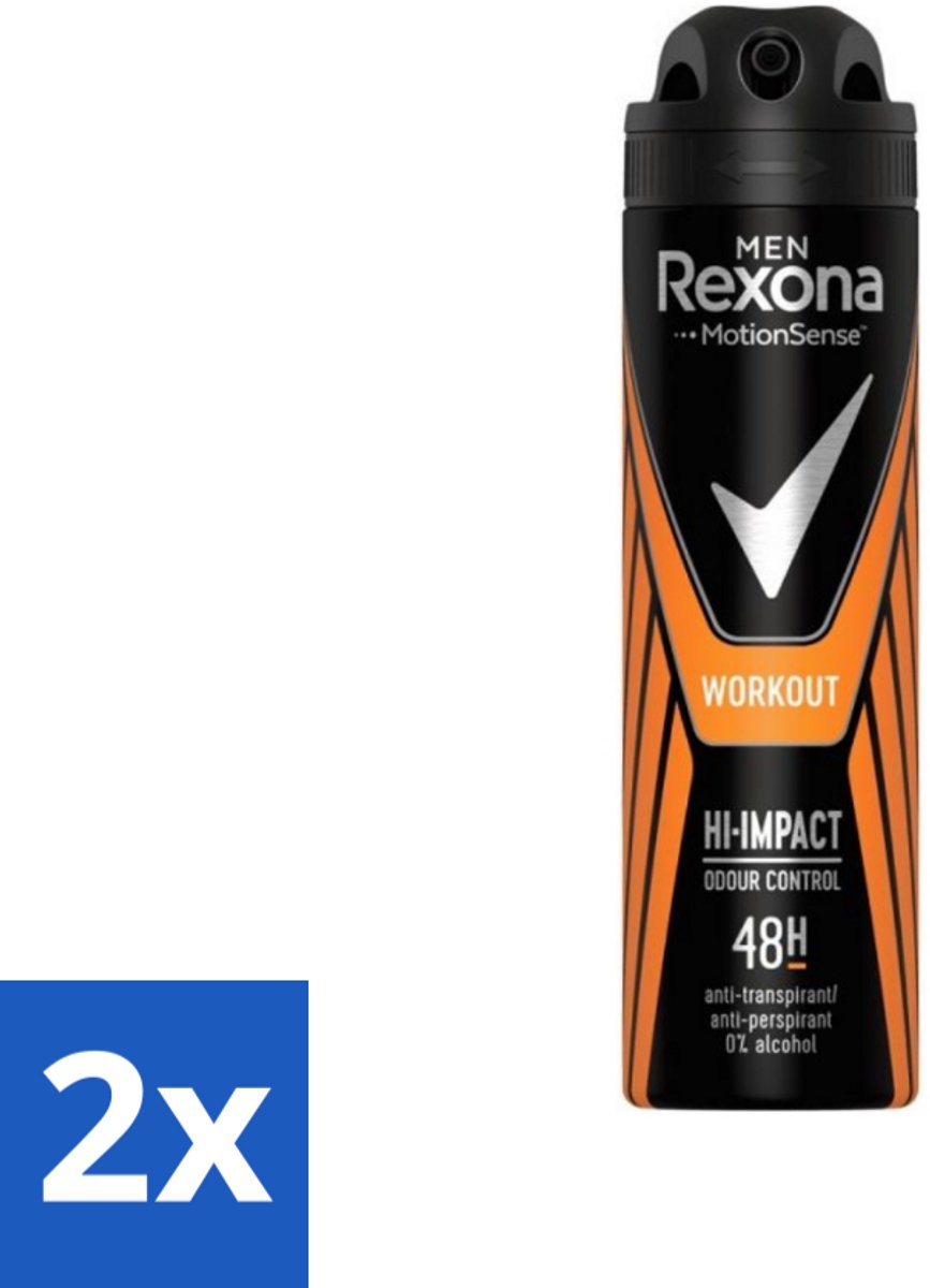 2 x Rexona Men - MotionSense - Deodorant Spray - Anti-transpirant - 150 ml - Deodorant Spray - Zweetgeur - Zweetbescherming - Mannelijke Deodorant - Anti-transpirant