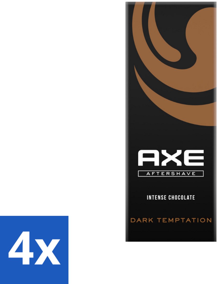 4 x Axe Dark Temptation Aftershave 100 ml - Aftershave - Chocolade - Aftershave Geur - Verleidelijk Aroma - Huidkalmering