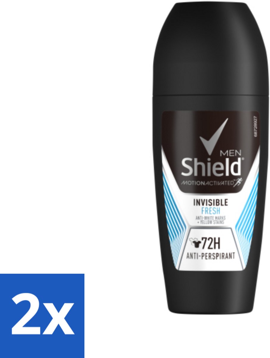 2 x Rexona Men - Invisible Fresh - Deo Roll-on - Anti-transpirant - 50 ml - Deodorant Voor Mannen - Zweetvermindering - Anti-transpirant - Frisse Geur - Huid Droog Houden