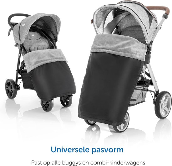 Kinderwagendeken - Baby deken - Warm en droog - Waterafstotend fleece - 65 x 30 x 80 cm - Zwart/Grijs — afbeelding 5