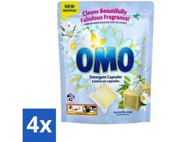 Omo - Wascapsules - Marseille zeep & Lentebloesem - Krachtige geur - 42 Capsules - Voordeelverpakking - 4 stuks