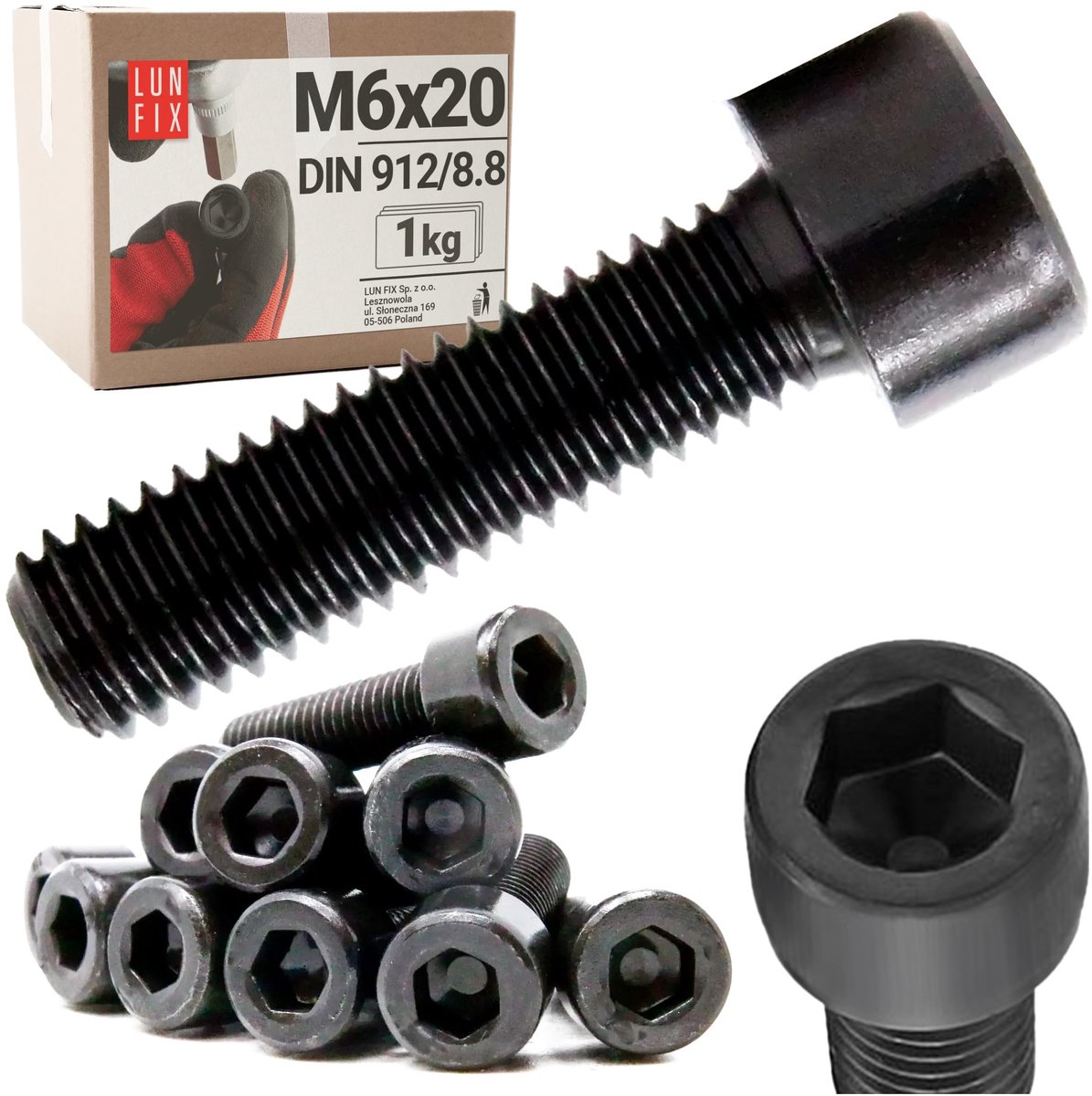 Solidchoice - Cilinderschroef M6x20 mm - Zwart verzinkt, 160 stuks