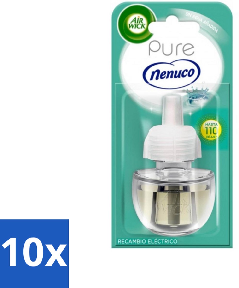 Air Wick - Luchtverfrisser Navulling - Pure Nenuco - Elektrische Geurverspreider - 19 ml - Bulkverpakking - 10 stuks