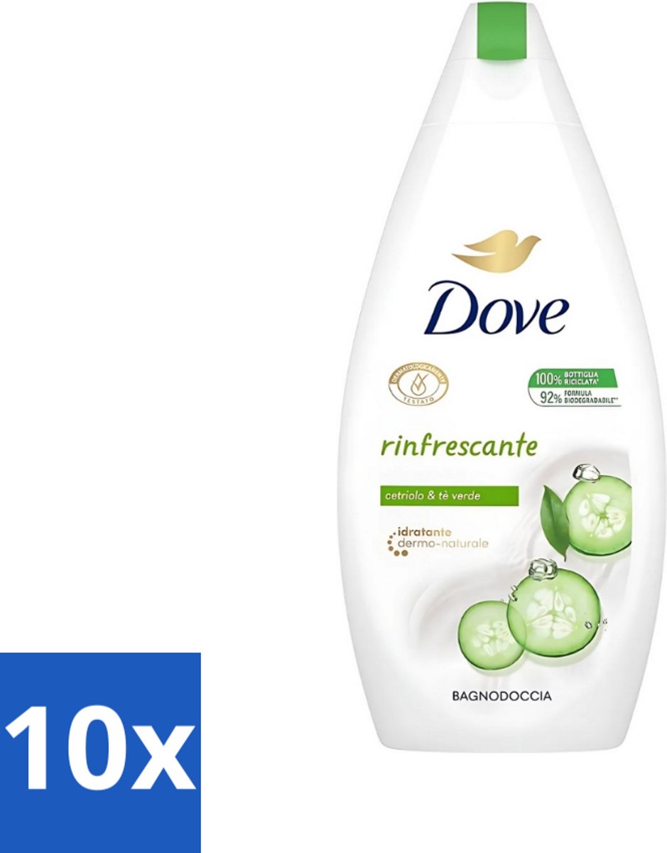 Dove - Douchegel - Refreshing - Komkommer & Groene thee - Verfrissend - 400 ml - Bulkverpakking - 10 stuks