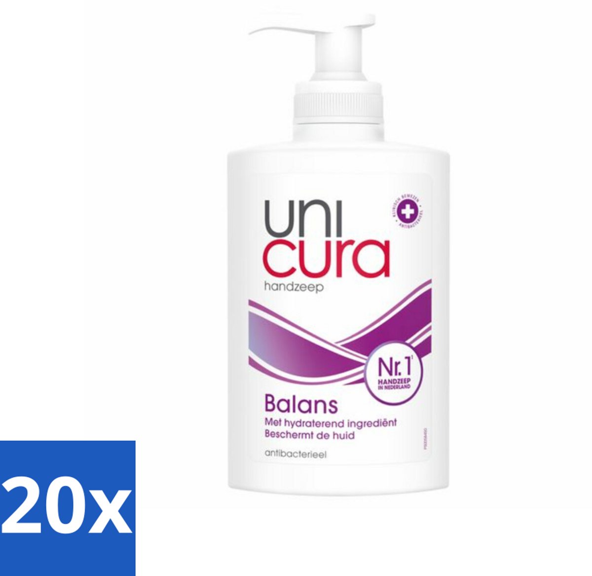 20 x Unicura - Vloeibare Handzeep - Anti Bacterieel - Balans - 250 ml - Handzeep - Antibacterieel - Handen Reinigen - Huid Verzorgen - Natuurlijke Handzeep