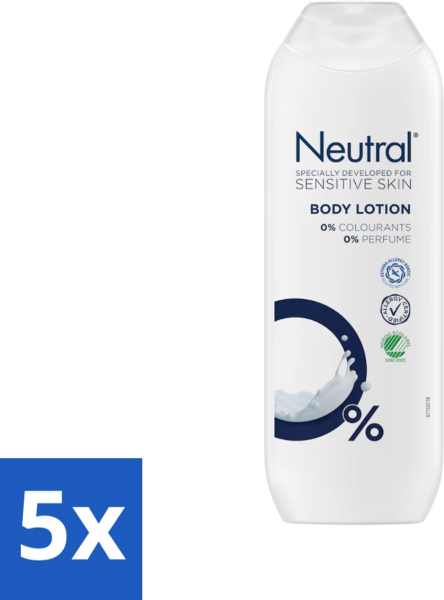 5 x Neutral - Bodylotion - Gevoelige Huid - 0% Kleurstof & Parfum - 250 ml - Gevoelige Huid - Bodylotion - Hydratatie - Zachte Huid - 0% Parfum