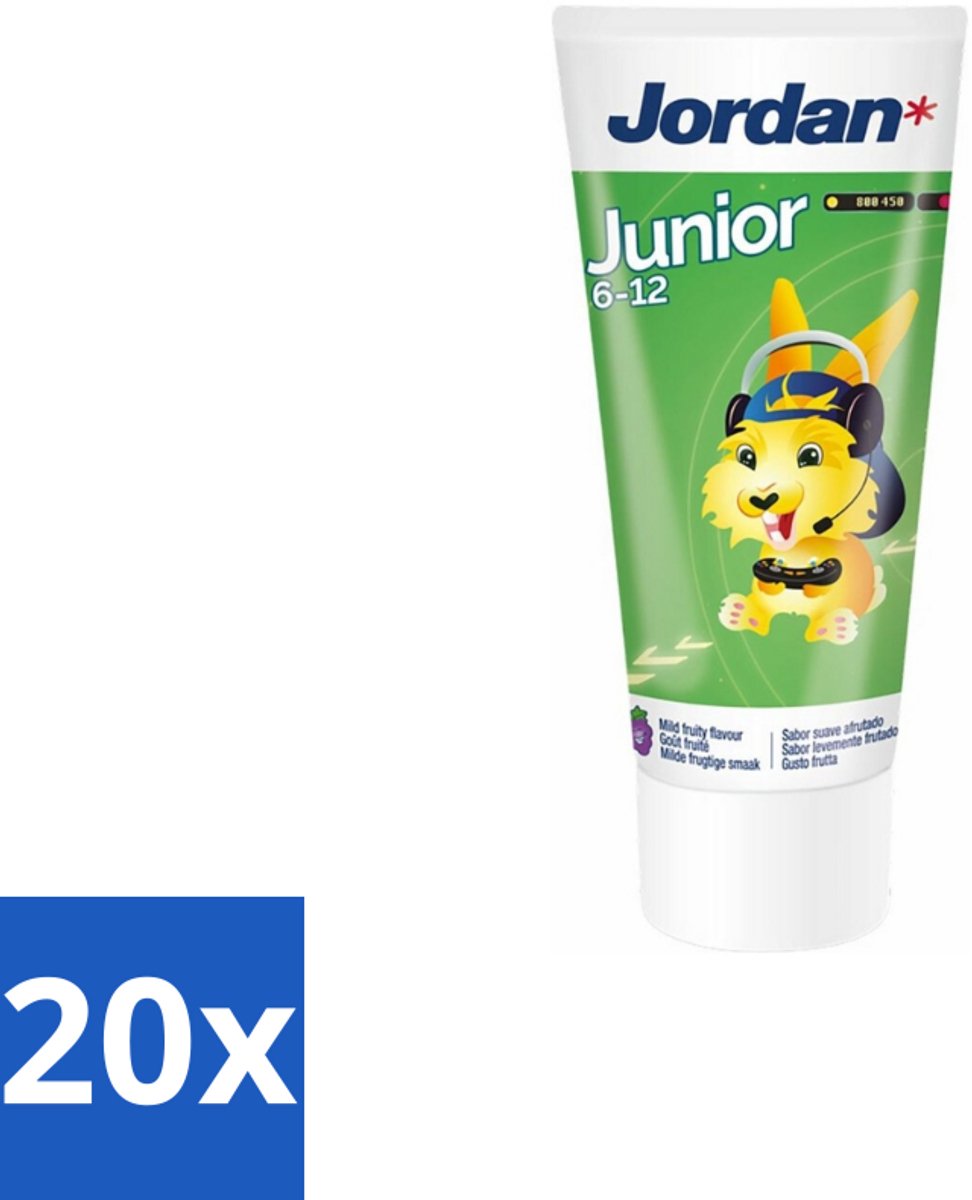 Jordan - Junior - Tandpasta - 6-12 jaar - 50 ml - Bulkverpakking - 20 stuks