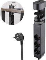 Floki® Stekkerdoos met USB en Schakelaar - 20W Snelladen - 3 Stopcontacten - USB-C & USB-A - 1,4M Snoer - Zwart - Tafelstopcontactdoos voor Bureau