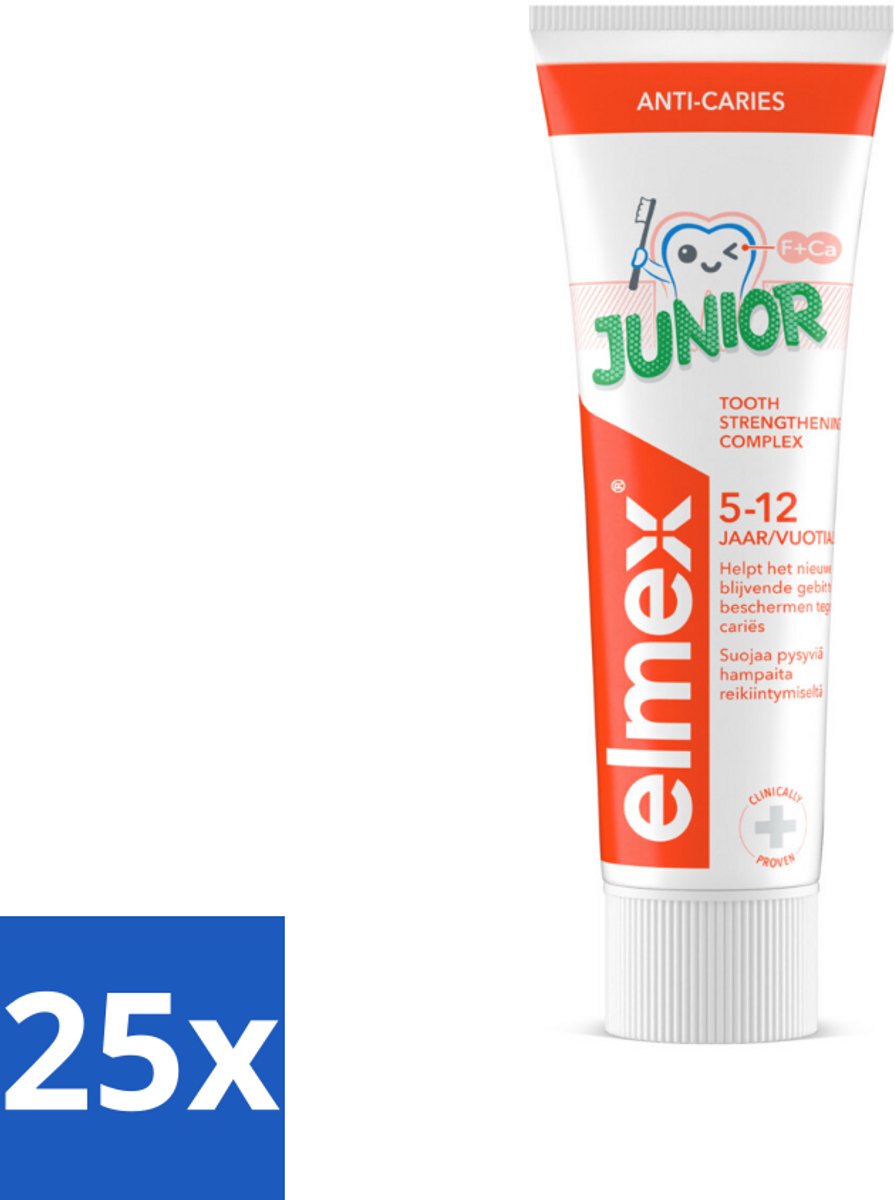 Elmex Gel-Tandpasta Junior (5-12 Jaar) 75 ml - Bulkverpakking - 25 stuks