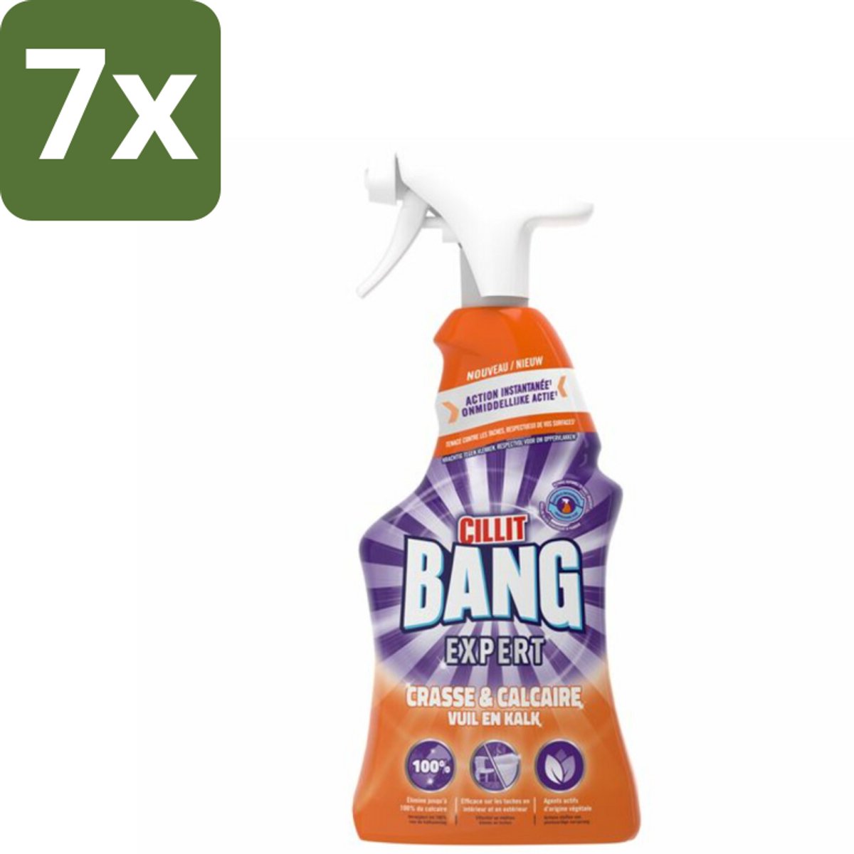 7 x Cillit Bang Lime & Grime Spray 750 ml - Kalk - Vet - Vuil - Reinigen - Keuken