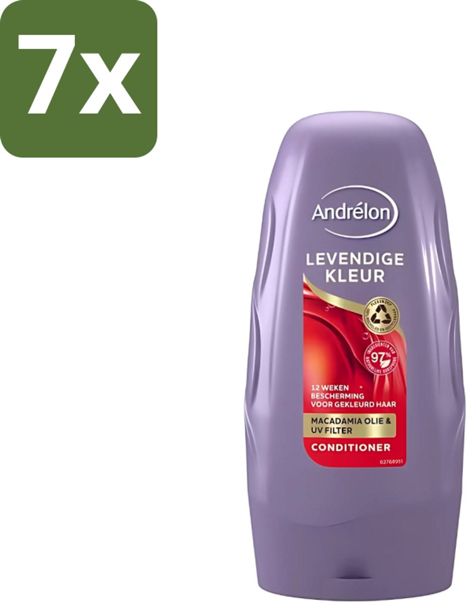 7 x Andrélon - Levendige Kleur - Conditioner - Kleurbehoud - 250 ml - Gekleurd Haar - Kleurbehoud - Haar Verzorging - Haar Glans - Haar Voeding