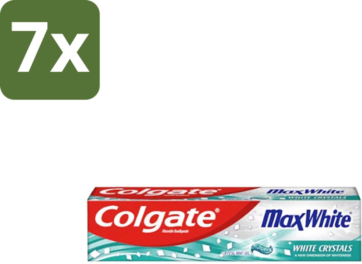 7 x Colgate - Max White - Whitening Crystals - Tandpasta - 100ml - Tandpasta - Witte Tanden - Whitening Crystals - Tanden Witter Maken - Vlekverwijdering