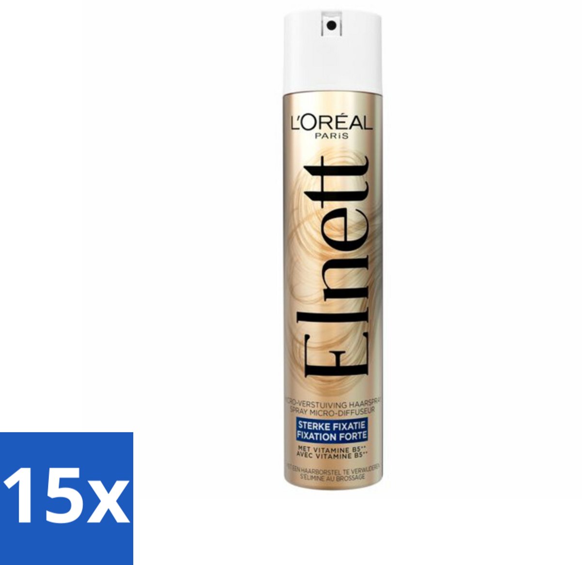 15 x L'Oréal Elnett Satin Haarlak Sterke Fixatie 300 ml - Haarspray - Haarspray Sterk Fixatie - Haarspray Satijnzacht - Haarspray Voor Professionals - Haarspray Voor Natuurlijke Fixatie