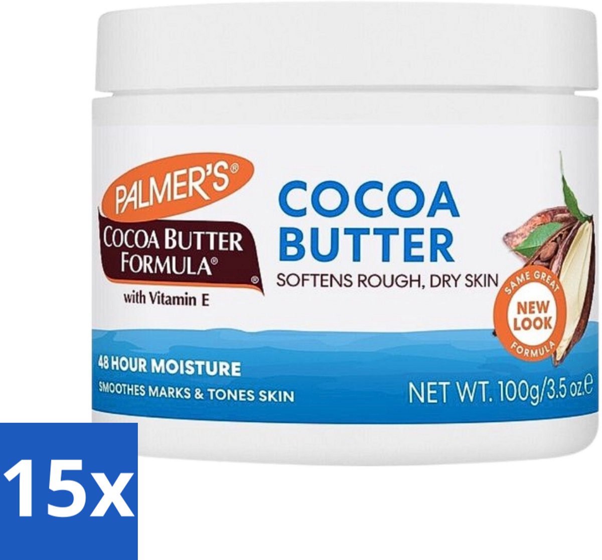 15 x Palmers - Huidverzorging - Cocoa Butter Formula Cream Jar - Intensieve Hydratatie - 200 g - Cacaoboter - Huidverzorging - Intensieve Hydratatie - Droge Huid - Huidherstel