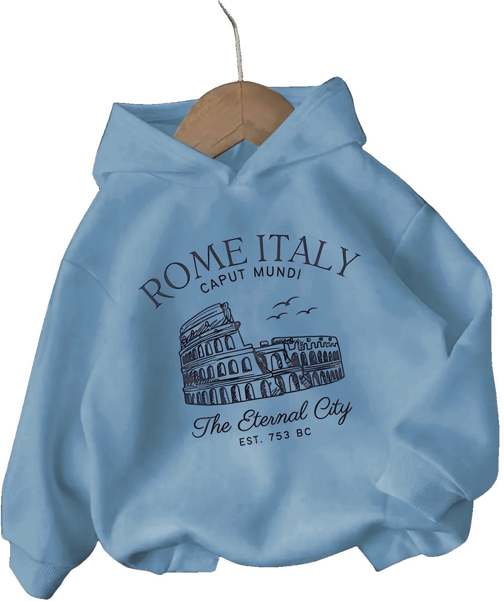 Currero Hoodie Dames Warme Hoodie Met Capuchon Comfortabele Sweater Casual Trui Pullover Damestrui Lichtblauw