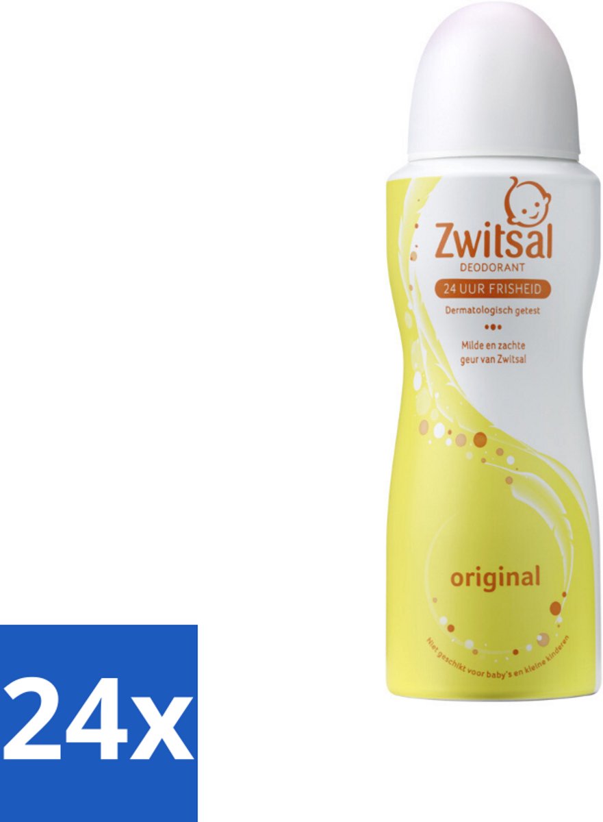 24 x Zwitsal Deodorant Original 100 ml - Zwitsal Deodorant Spray - Fris Geurend - Huidvriendelijk - Deodorant Spray - Tieners Deodorant