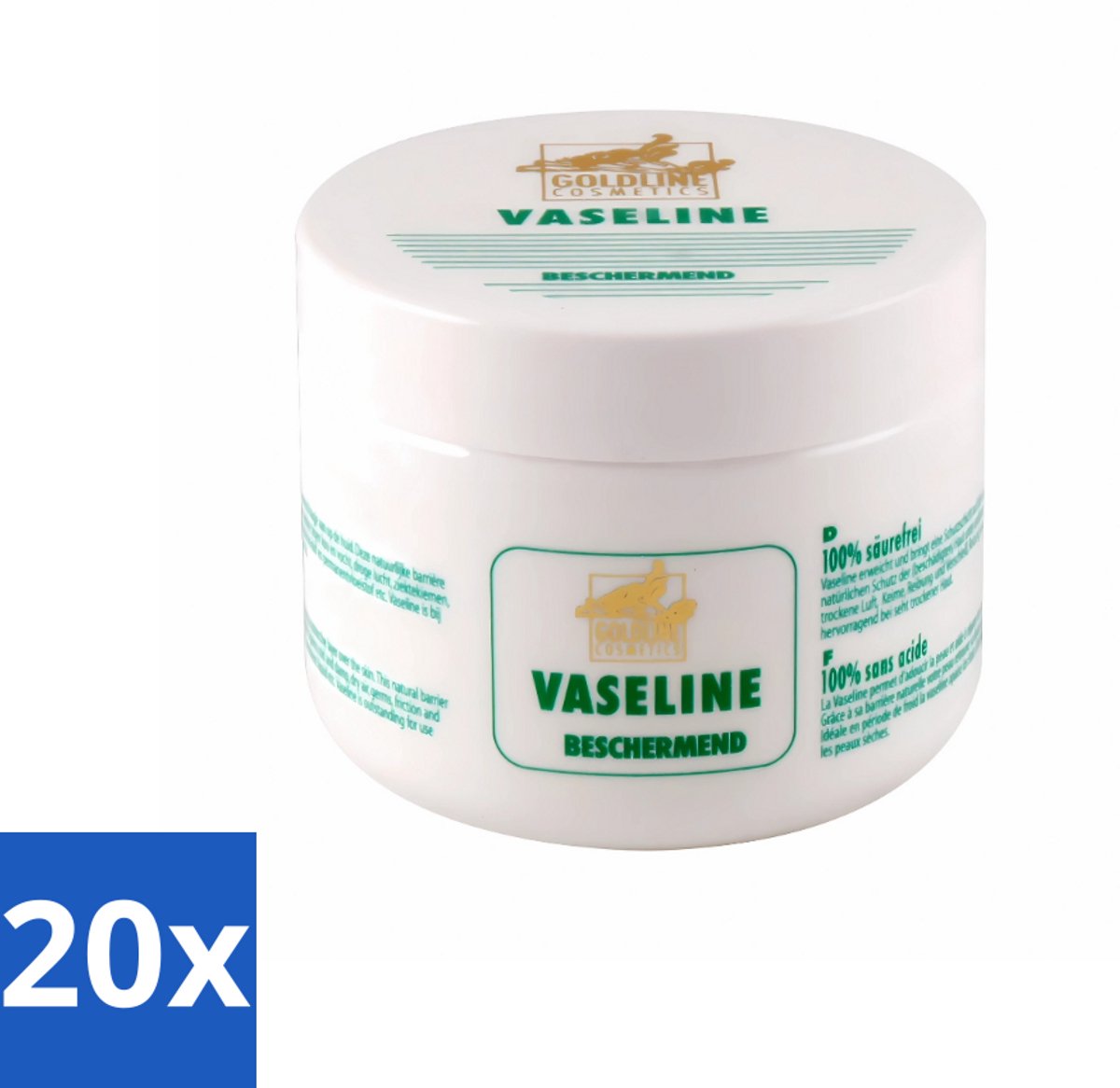 20 x Goldline - Vaseline - Huidverzorging - Beschermend & Hydraterend - 250 ml - Huidverzorging - Hydratatie - Bescherming - Droge Huid - Uitdroging