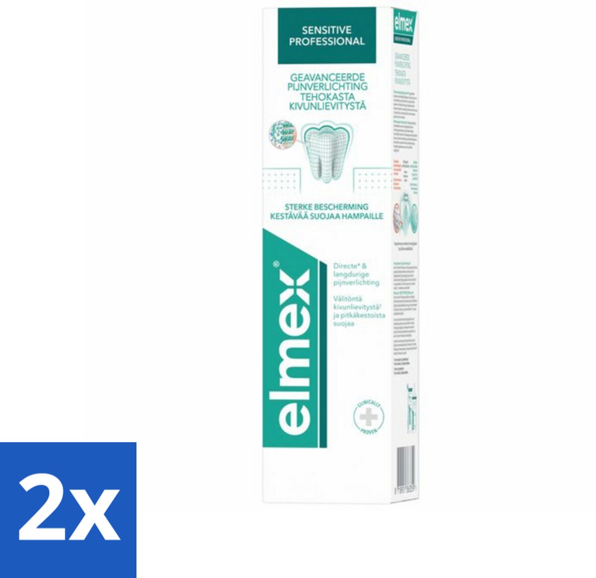 2 x Elmex Tandpasta Sensitive Professional 75 ml - Gevoelige Tanden - Tandgevoeligheid - Tandpasta - Pro-Argin - Tandhalscariës