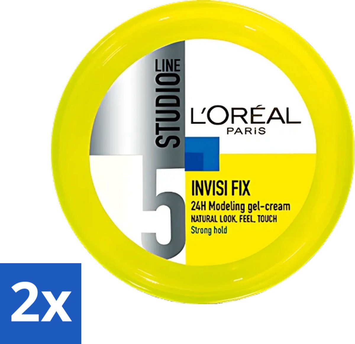 2 x L'Oréal Paris - Gel - Studio Line - Invisi Fix - 24H Clean Modeling Gel Crème - 150 ml - Gel Crème - Haar Fixatie - Natuurlijk Kapsel - Gezond Haar - 24h Clean Modeling