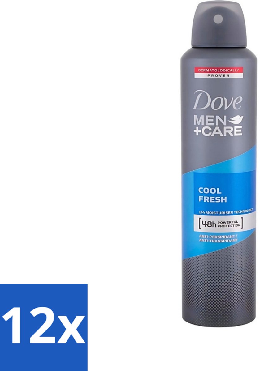 12 x Dove - Deodorant - Spray Men+Care Cool Fresh - Verfrissend en langdurige bescherming - 250 ml - Deodorant Spray - Zweetgeur - Frisheid - Langdurige Bescherming - Mannelijke Geur