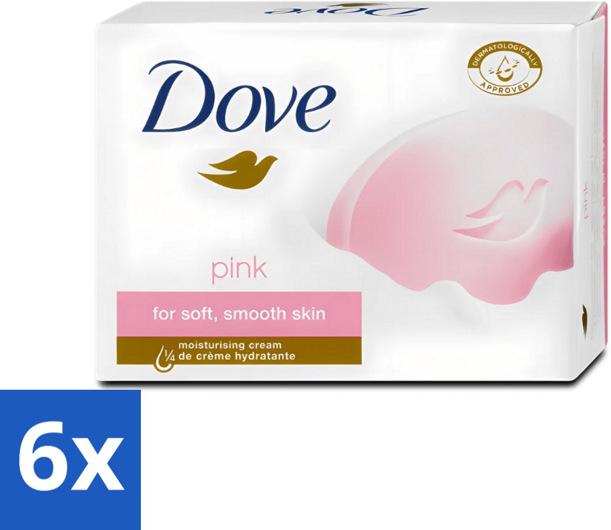 6 x Dove - Zeep - Pink - Hydraterend - 90 g - Dove Pink Beauty Cream Bar - Zeep - Hydratatie - Roze Geur - Droge Huid