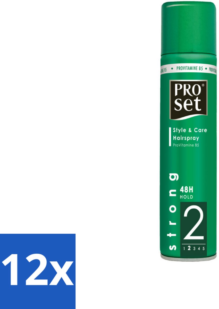12 x Proset Haarspray Sterk 300 ml - Haarspray - Haarspray 24 Uur - Haarspray Met B5 - Haarspray Volume - Haarspray Fixatie