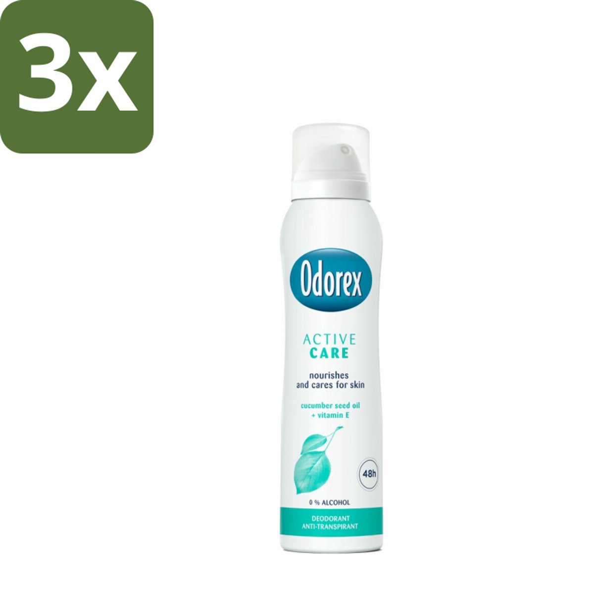 3 x Odorex Deodorant Spray Active Care 150 ml - Deodorant Spray - Actieve Bescherming - Zweet En Geur - Gevoelige Huid - Vitamine E