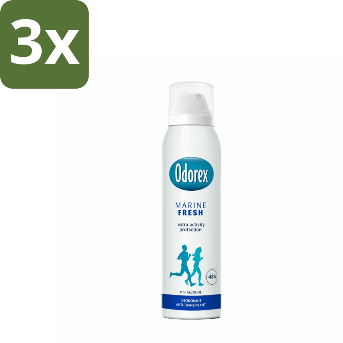3 x Odorex Deodorant Spray Marine Fresh 150 ml - Marine Fresh Deodorant - Deodorant Spray - Frisheid - Zweetvermindering - Geur