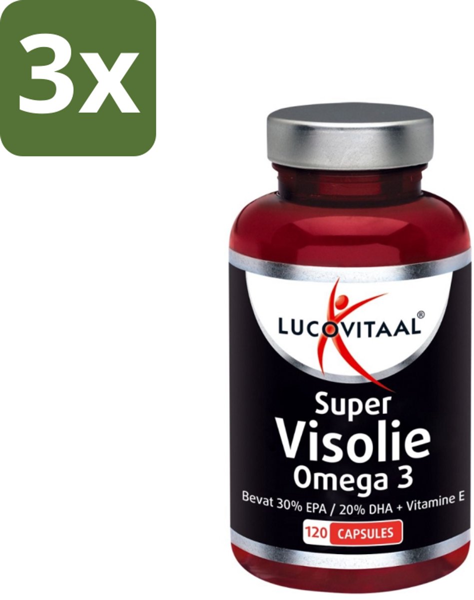 3 x Lucovitaal - Visolie - Super Omega 3 - 120 Capsules - Visolie - Omega 3 - EPA - DHA - Vitamine E